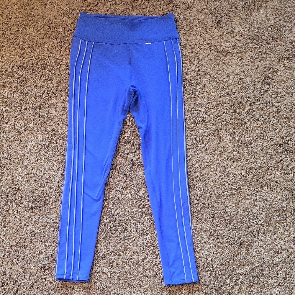 FP Movement by Free People Blue Leggings with White Piping